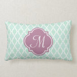 Mint and Plum Moroccan Monogram Pillow