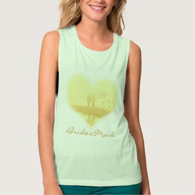Mint and Yellow Heart Beach Wedding Flowy Muscle Tank Top
