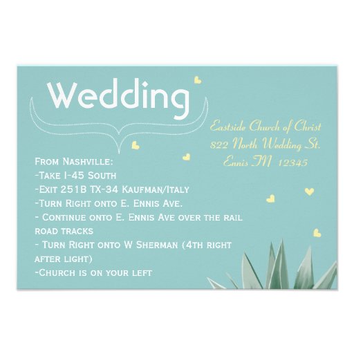 Mint and Yellow Succulent Wedding Custom Invites