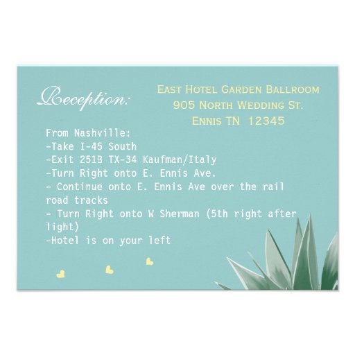 Mint and Yellow Succulent Wedding Custom Invites