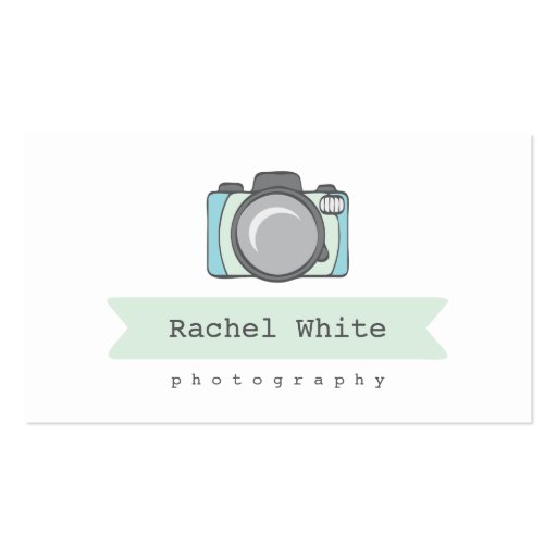 Mint & Aqua Camera Logo Business Cards