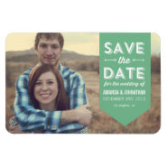 Mint Banner Photo Save The Date Magnet