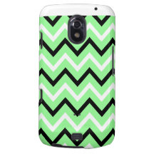 Mint, Black and White Chevron Stripes (Zigzags) Samsung Galaxy Nexus Cases