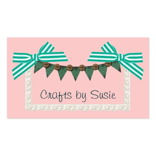 Mint bow custom color crafts sewing business card template