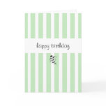 Mint Candy Stripes Birthday Card