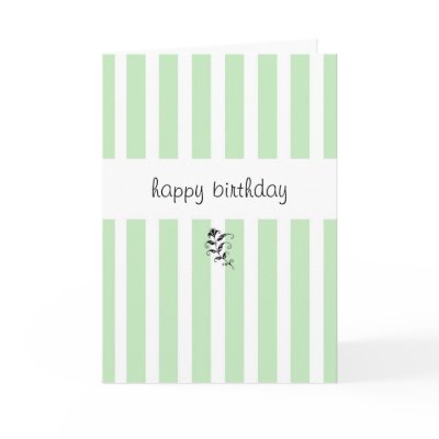 Mint Candy Stripes Birthday Card by floatinglemons