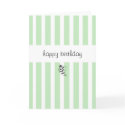 Mint Candy Stripes Birthday Card by floatinglemons Mint Candy Stripes Birthday Card
