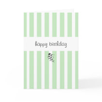 Mint Candy Stripes Birthday Card