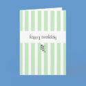 Mint Candy Stripes Birthday Card by floatinglemons Mint Candy Stripes Birthday Card