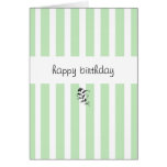 Mint Candy Stripes Birthday Card