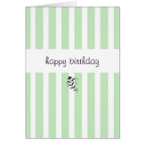 Mint Candy Stripes Birthday Card cards