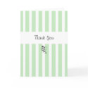 Mint Candy Stripes Thank You Card