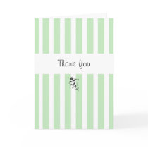 Mint Candy Stripes Thank You Card