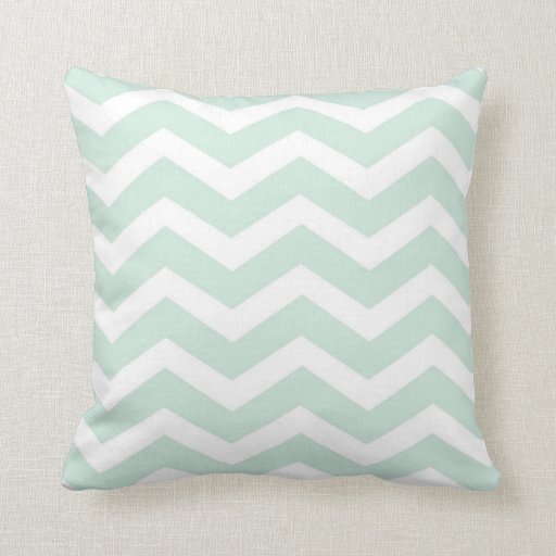 Mint Chevron Pattern Throw Pillows Zazzle