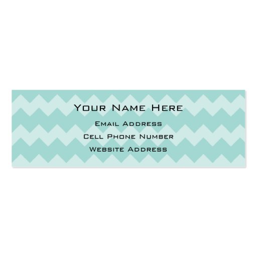 Mint Chevron Skinny Profile Card Business Card Templates (front side)