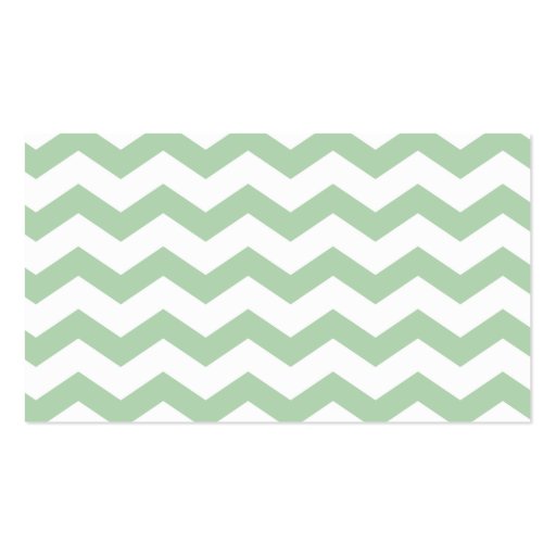 Mint Chevron Stripes Business Card Template (back side)