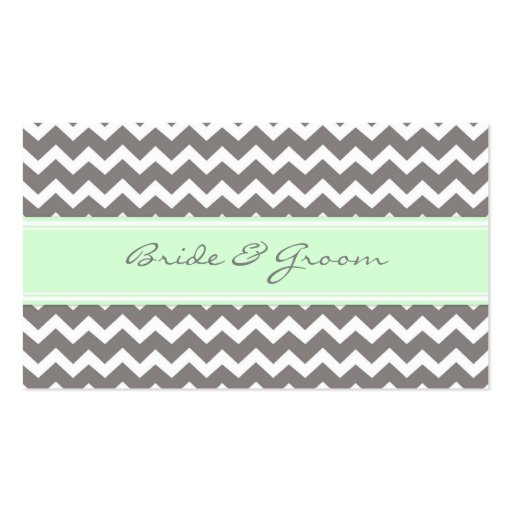 Mint Chevron Wedding Table Place Setting Cards Business Card Templates (back side)