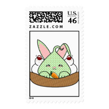 Mint Chocolate Chip Hopdrop Waffle Sundae Postage Stamp