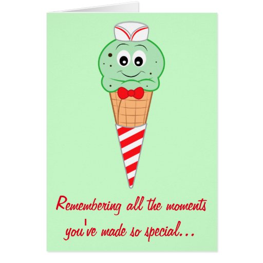 Mint Chocolate Chip Ice Cream Father's Day Greeting Card Zazzle