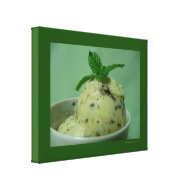 Mint Chocolate Chip Ice Cream Frozen Dessert wrappedcanvas
