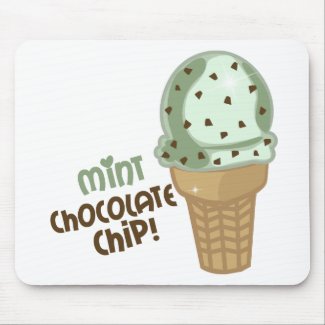 Mint Chocolate Chip with text mousepad