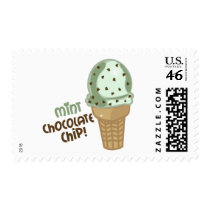 Mint Chocolate Chip with text postage by totallypainted Mint Chocolate Chip with text postage