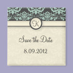 Mint Chocolate Damask Wedding magnets