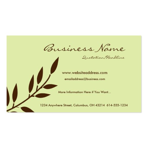 Mint Chocolate Vine Business Cards (front side)