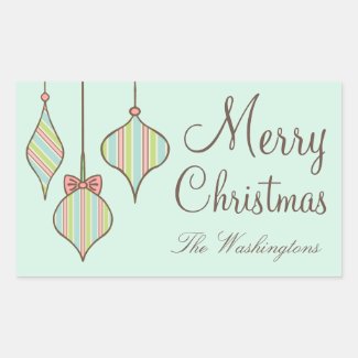 Mint Christmas Ornaments Stickers