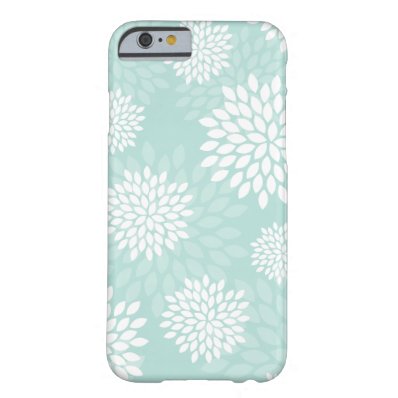 Mint Chrysanthemums Floral Pattern Barely There iPhone 6 Case