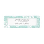 Mint Chrysanthemums Floral Pattern Custom Return Address Labels