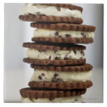 mint cocoa nib ice cream with chocolate cookies tile