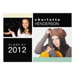 Mint color block photo graduation announcement