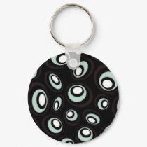 Mint & Cream Offset Retro Ovals keychains by JaZilla Mint & Cream Offset Retro Ovals keychains
