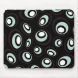Mint & Cream Offset Retro Ovals Mousepads