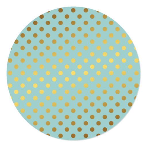 Mint Faux Gold Foil Polka Dots Pattern Invite