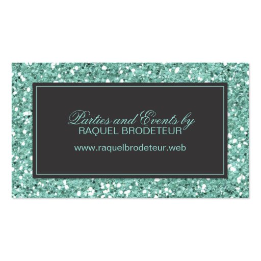 Mint Glitter Look Appointment Business Card