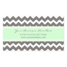 Mint Gray Chevron Retro Business Cards