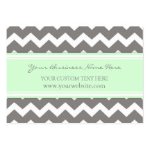 Mint Gray Chevron Retro Business Cards