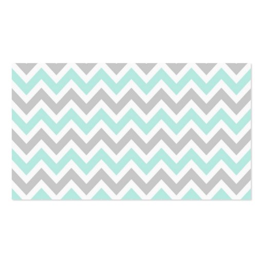 Mint & Gray Colorful Chevron Stripes Business Card Templates (back side)