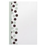 Mint Green and Brown Polka Dot Stationary Customized Stationery