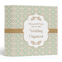 Mint Green and Gold Moroccan Wedding Planner binders