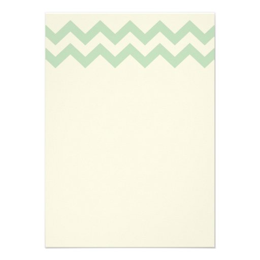 Mint Green and Ivory Chevron Wedding Invitations