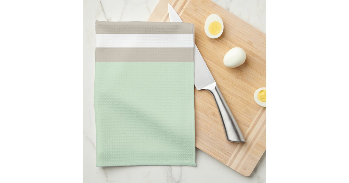 Mint Green and Neutral Gray Striped Pattern Towels Zazzle