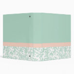 Mint Green and Peach Pink Floral Pattern Vinyl Binders
