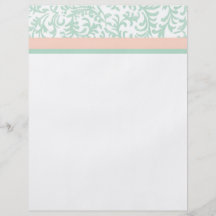Mint Green and Peach Pink Floral Pattern Full Color Flyer