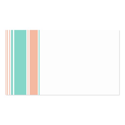 Mint Green and Peach Stripes Business Cards (back side)
