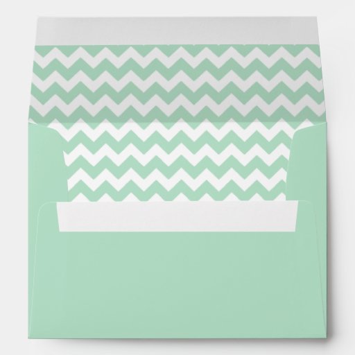 Mint Green and White Chevron Envelope Zazzle