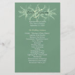 Mint Green and White Floral Wedding Program Custom Flyer