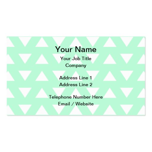 Mint Green and White Geometric Pattern. Business Card Templates